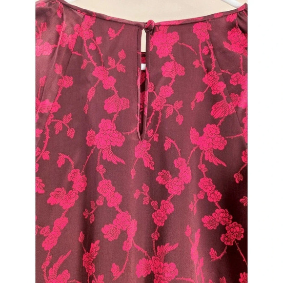 NWT Cinq a Sept Cypress Vine Print Avalon Top Size XS Rhubarb Camilla Red - Picture 7 of 12
